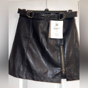 Altered state black leather skirt
